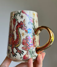 Load image into Gallery viewer, Medieval Dragon and Queen Mug #1